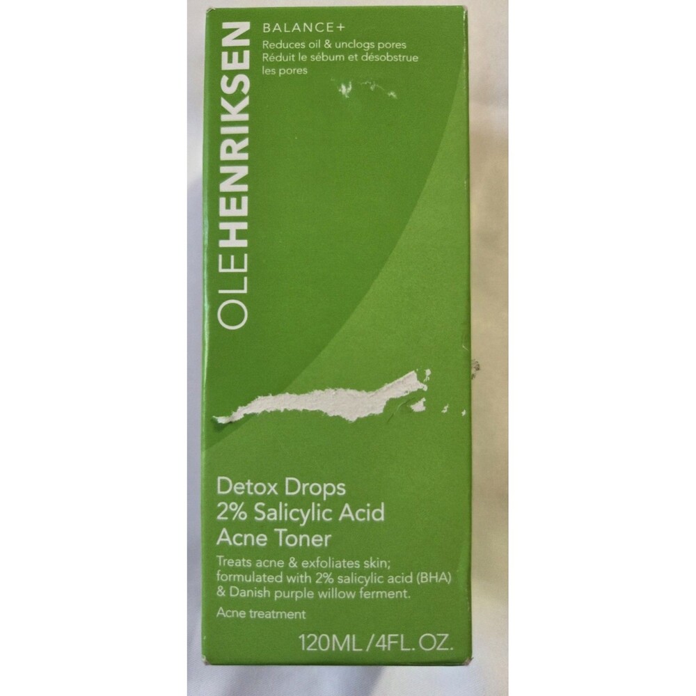 Ole Henriksen Detox Drops 2% Salicylic Acid Acne Toner Clearing 4fl.oz